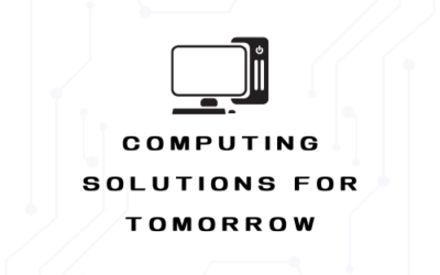 Black Computer Service Logo Computing Solutions for Tomorrow
